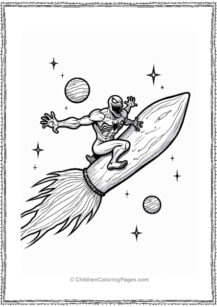 Venom Riding A Comet Through Space Free PDF Printable