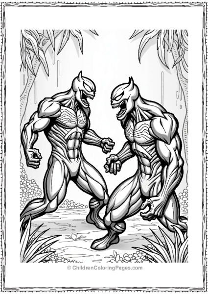 Venom Vs Black Panther In The Jungle Free PDF Printable