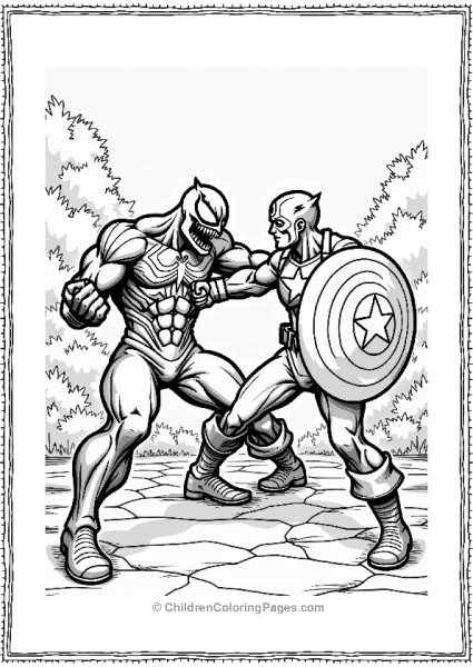 Venom Vs Captain America Battle Scene Free PDF Printable