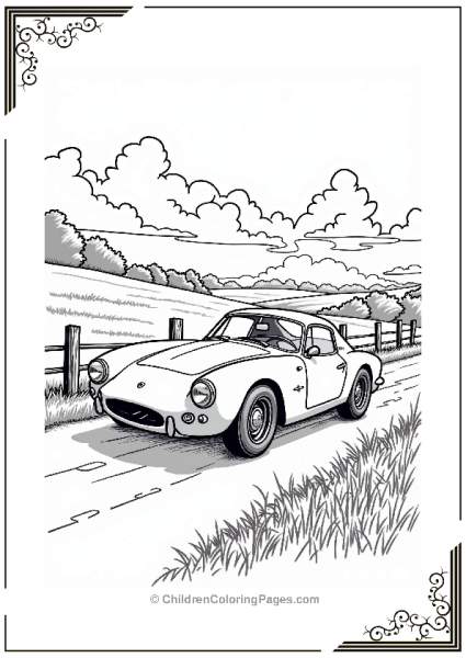Vintage Sports Cars On A Country Road Free PDF Printable