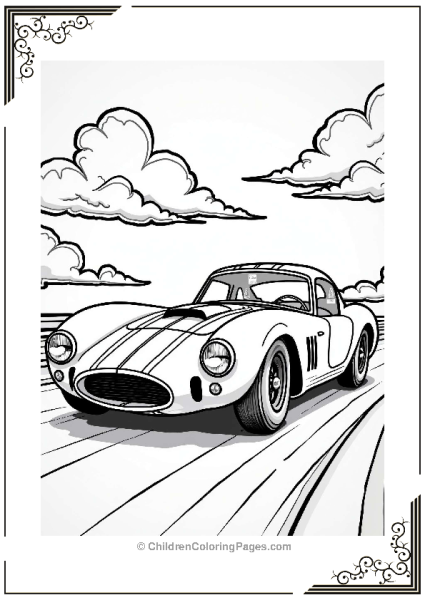 Vintage Sports Cars With Racing Stripes Free PDF Printable