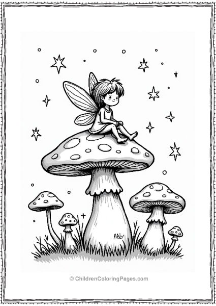 Whimsical Fairy On A Giant Mushroom Soup Free PDF Printable