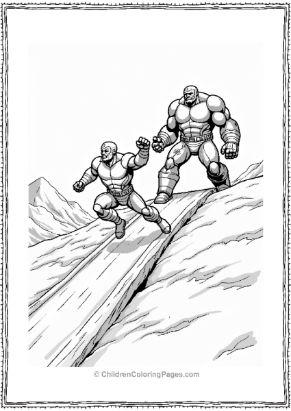 X Men Characters Iceman And Colossus On An Ice Slide Free PDF Printable