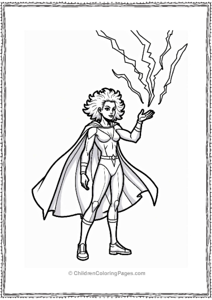 X Men Characters Storm Conjuring Lightning Free PDF Printable