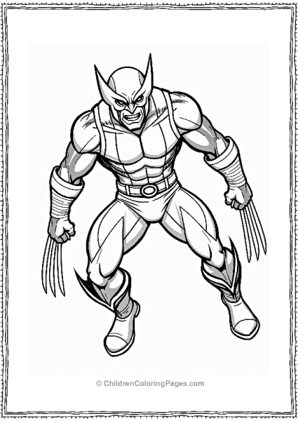 X Men Characters Wolverine Claws Out Action Scene Free PDF Printable