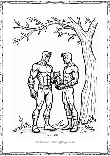 X Men Jean Grey And Nightcrawler Save A Kitten Free PDF Printable