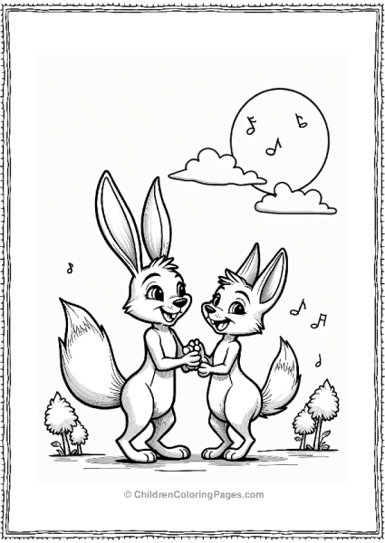 Zootopia Bunny And Fox Dancing Under Moonlight Free PDF Printable