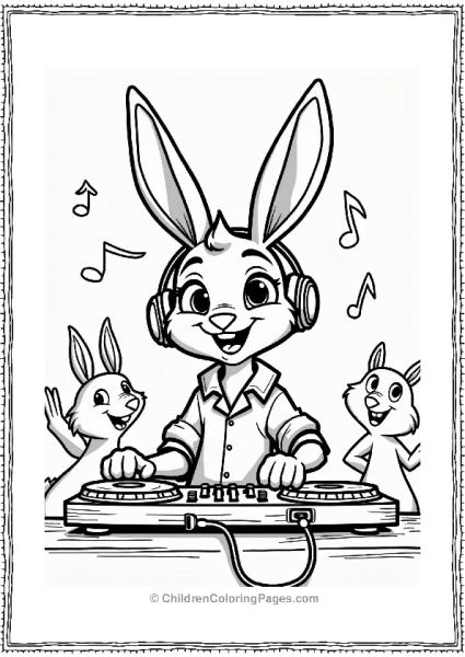 Zootopia Bunny DJ At The Nightclub Free PDF Printable