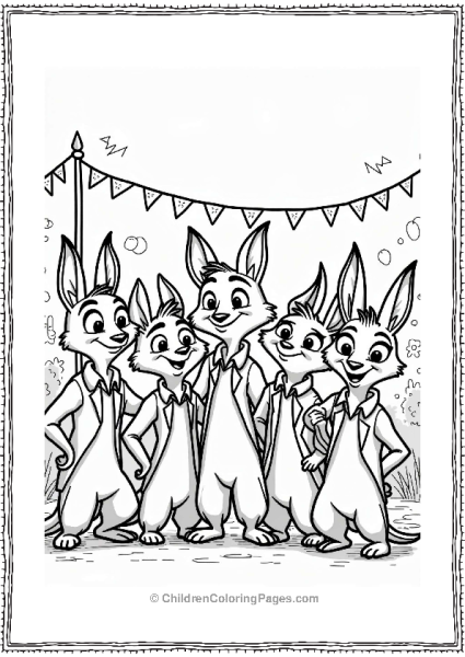 Zootopia Characters Celebrating Together Free PDF Printable