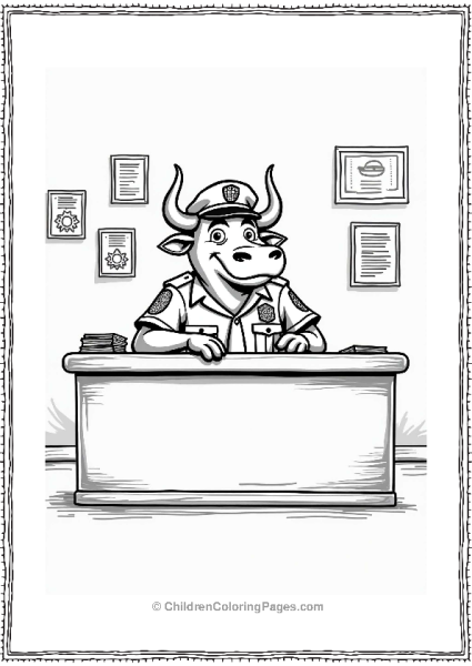 Zootopia Chief Bogo In The Police Station Free PDF Printable