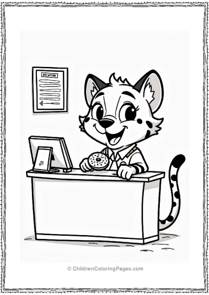 Zootopia Clawhauser At The Police Station Free PDF Printable