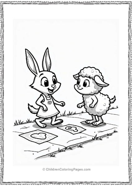 Zootopia Dawn Bellwether Playing Hopscotch Free PDF Printable