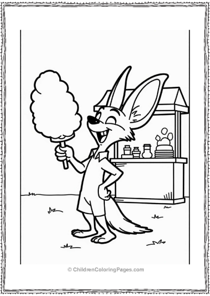 Zootopia Finnick At The Cotton Candy Stand Free PDF Printable