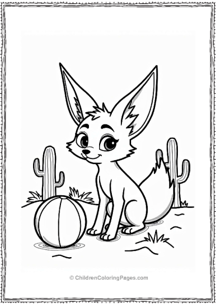 Zootopia Finnick The Fennec Fox Playing With A Beach Ball Free PDF Printable