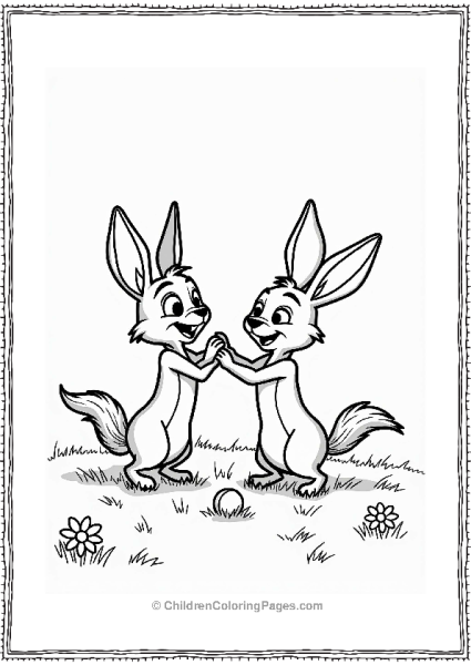 Zootopia Judy Hopps And Nick Wilde Playing Catch Free PDF Printable