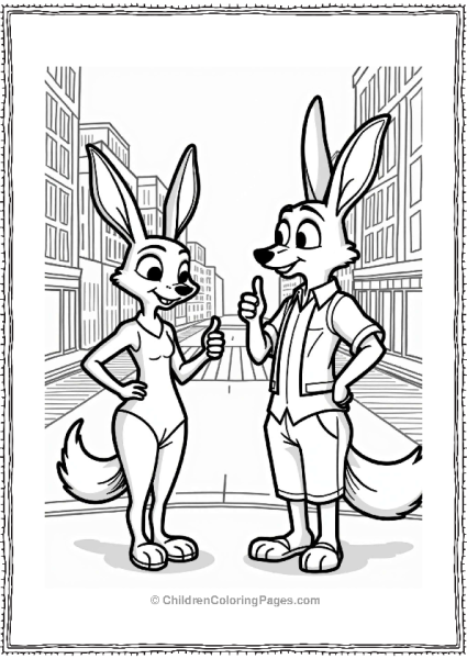 Zootopia Judy Hopps And Nick Wilde Thumbs Up Free PDF Printable