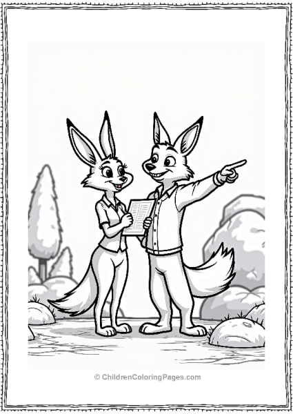 Zootopia Judy Hopps And Nick Wilde Working Together Free PDF Printable