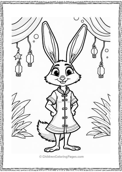 Zootopia Judy Hopps At A Colorful Festival Free PDF Printable