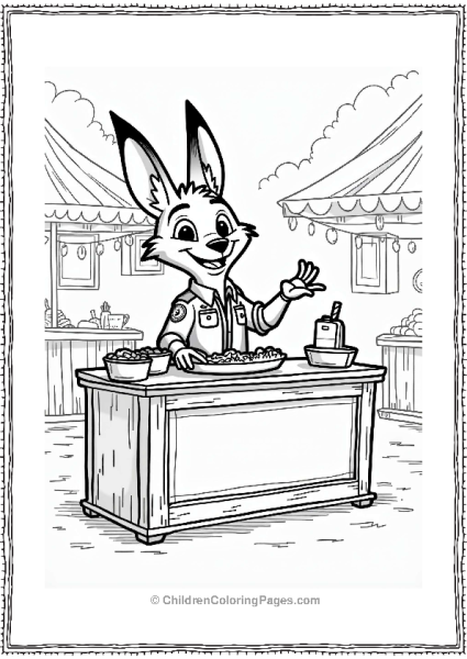 Zootopia Officer Clawhauser At The Food Stand Free PDF Printable