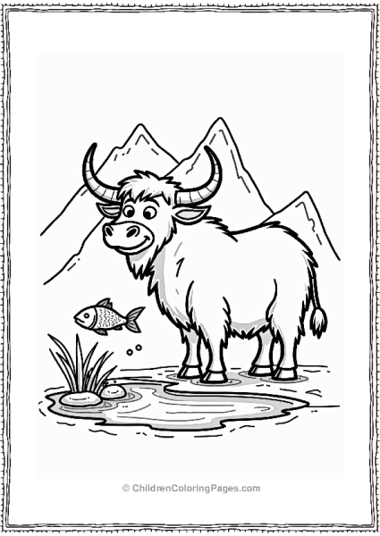 Zootopia Yax The Yak By A Pond Free PDF Printable