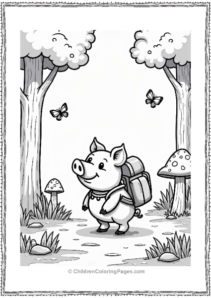 Adventurous Pig In The Forest Free PDF Printable