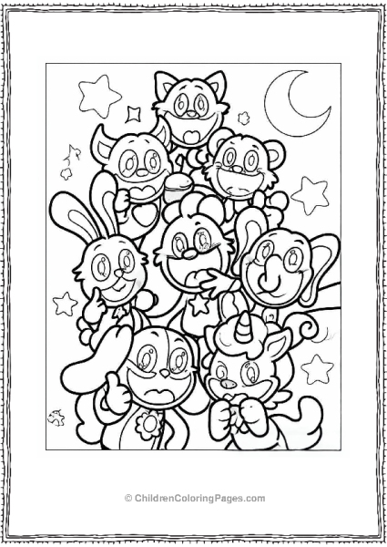 All Smiling Critters Coloring Page For Kids Free PDF Printable