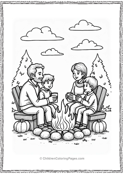 Autumn Fall Autumn Family Around The Fire Pit Free PDF Printable