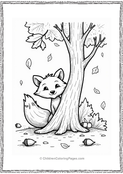 Autumn Fall Friendly Fox In An Autumn Forest Free PDF Printable