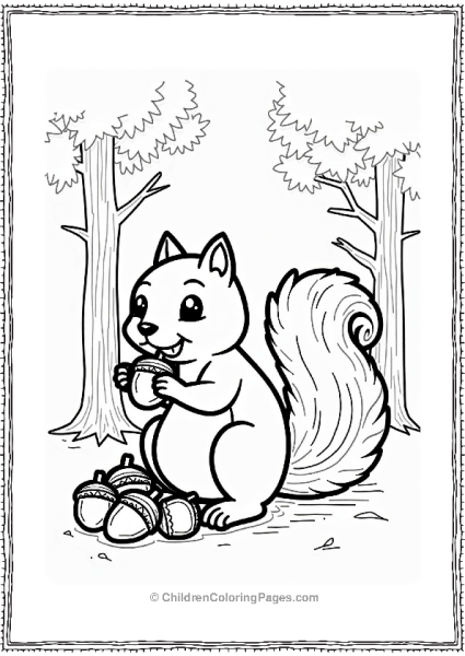 Autumn Fall Squirrel Gathering Nuts In Autumn Free PDF Printable