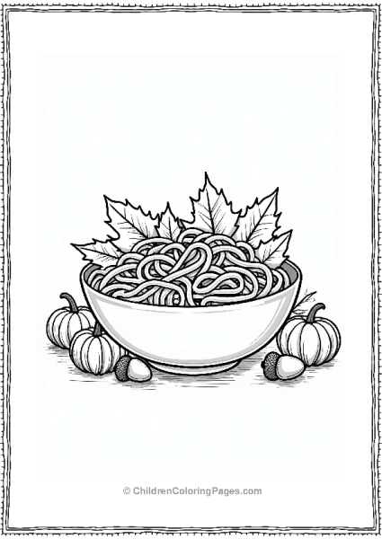 Autumn Pasta Bowl Illustration Free PDF Printable