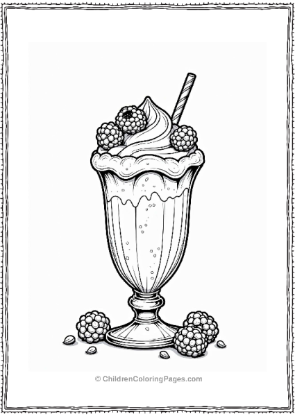 Berry Blast Milkshake Coloring Page Free PDF Printable