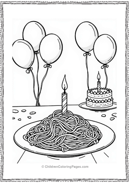 Birthday Pasta Party Scene Free PDF Printable