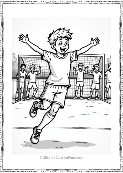 Celebrating A Goal In Football Free PDF Printable