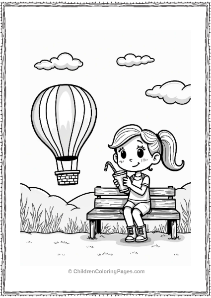Character Enjoying A Milkshake At A Festival Free PDF Printable