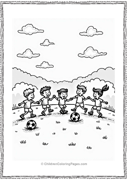 Cheerful Football Match At Sunset Free PDF Printable