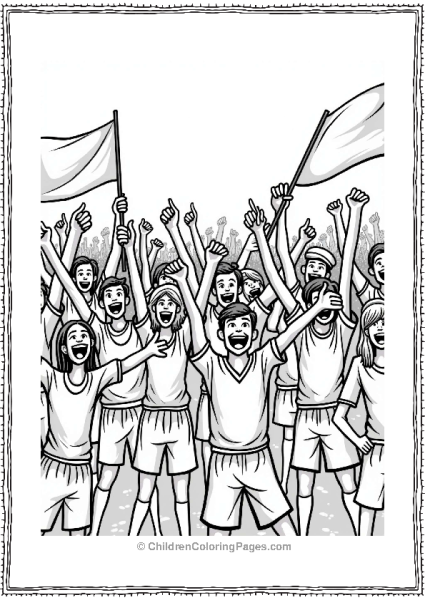 Cheering Crowd Of Football Fans Free PDF Printable