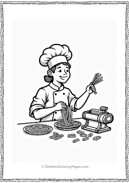 Chef Creating Rainbow Pasta Free PDF Printable