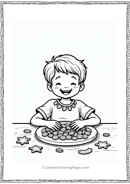 Child Making A Colorful Pasta Necklace Free PDF Printable