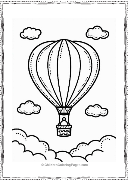 Colorful Hot Air Balloon Above Clouds Free PDF Printable