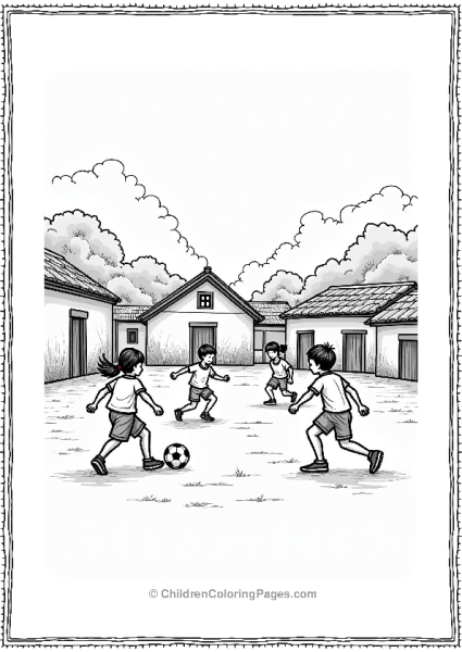 Cultural Football Game In Village Square Free PDF Printable