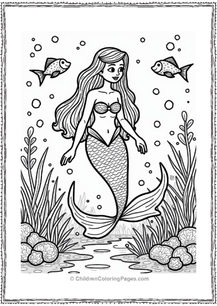 Curious Mermaid Under The Sea Free PDF Printable