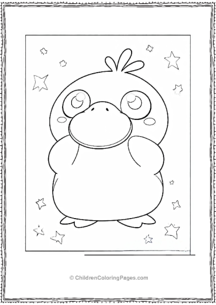 Cute Psyduck With Big Eyes Free PDF Printable