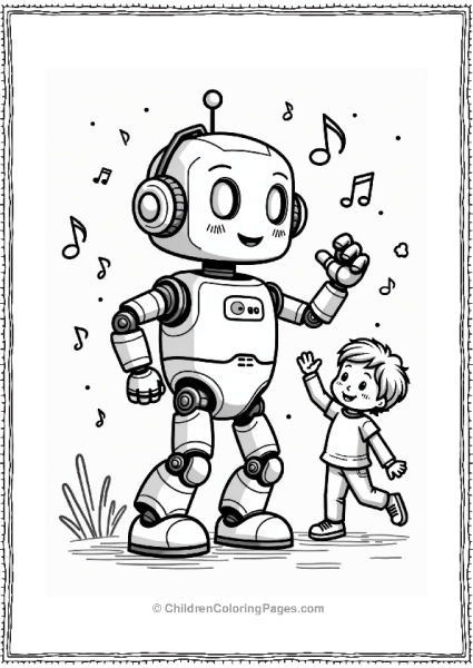 Dancing Robot With Child Free PDF Printable