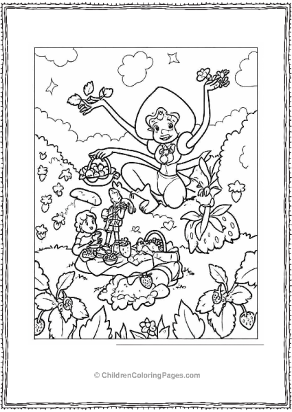 Detailed Steven Universe With Connie Sardonyx And Amethyst Having Picnic Coloring Page Free PDF Printable