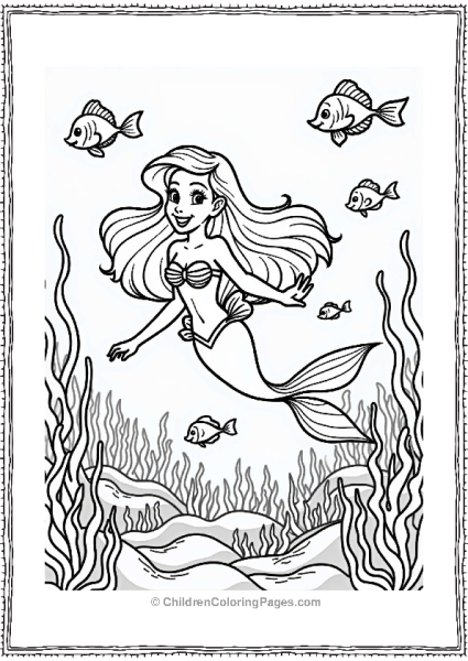 Disney Ariel Exploring A Coral Reef Free PDF Printable