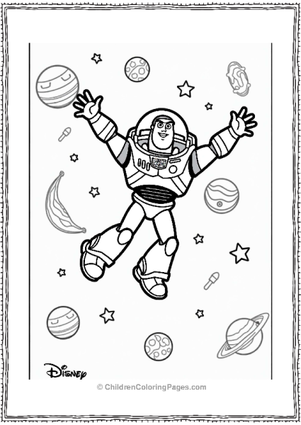 Disney Buzz Lightyear Floating In Space Free PDF Printable
