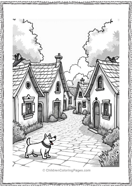 Disney Charming Village With Friendly Dog Free PDF Printable