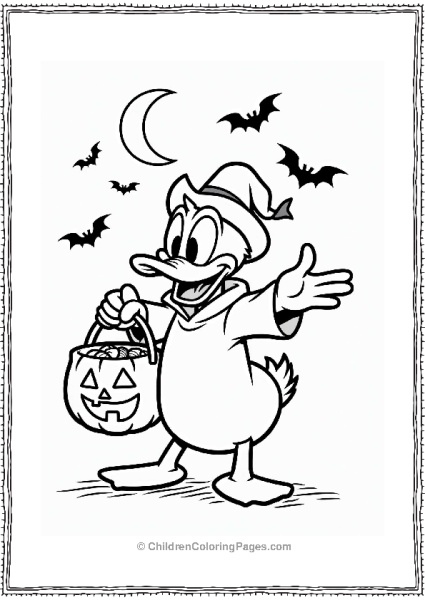 Disney Donald Duck In A Halloween Costume Free PDF Printable