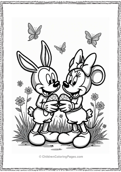 Disney Easter Bunny Mickey And Minnie With Easter Eggs Free PDF Printable