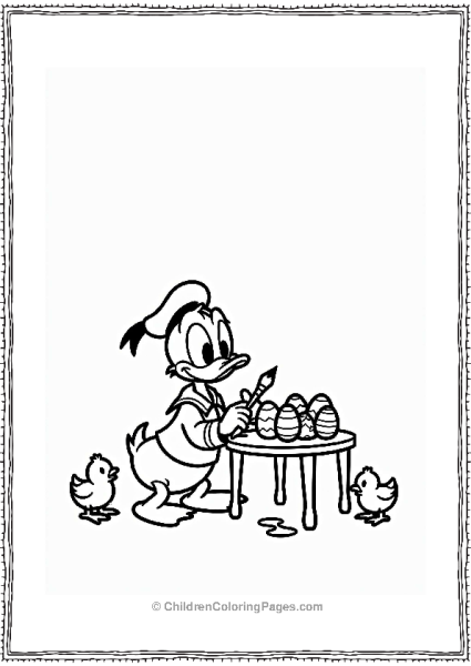 Disney Easter Donald Duck Decorating Easter Eggs Free PDF Printable